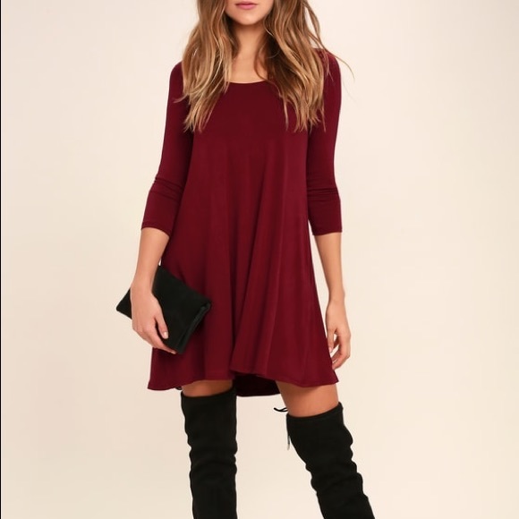 Lulus Dresses & Skirts - NWOT Lulus Wine Red Swing dress